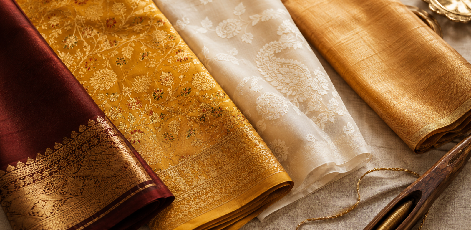 The Handloom Glossary: Kanjivaram, Banarasi, Jamdani, Tussar. What Actually Makes Them Different