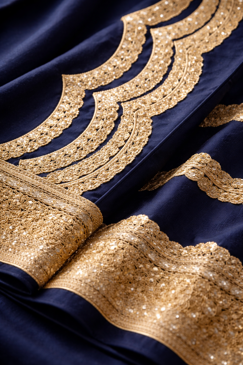 Detail view of Chinone Saree with Elegant Gota Work